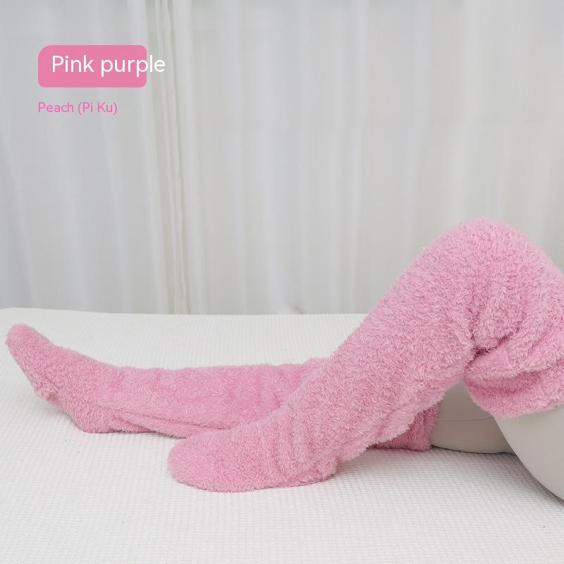 Fuzzy Over-the-Knee Lounge Socks