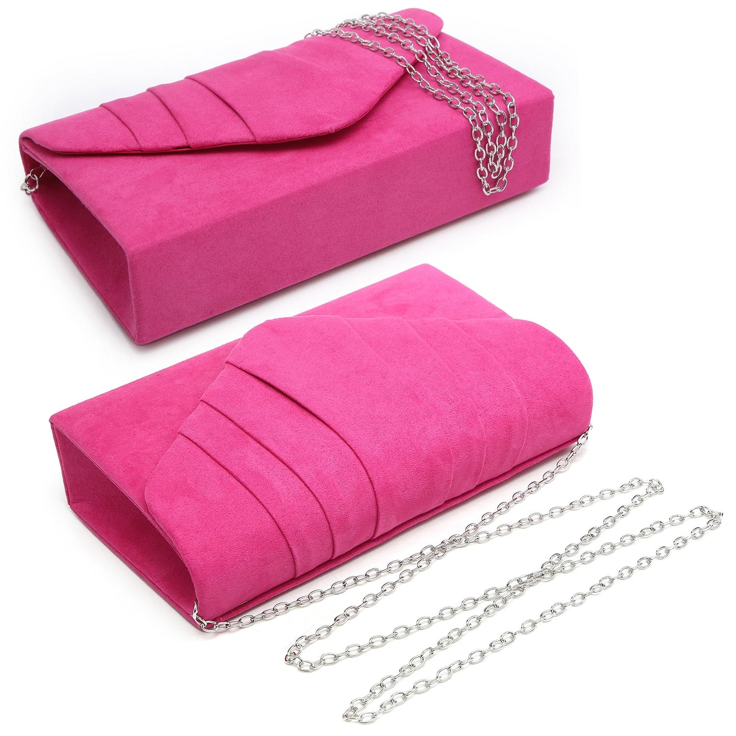 Women's Pleated Evening Clutch Handbag for Weddings and Special Occasions