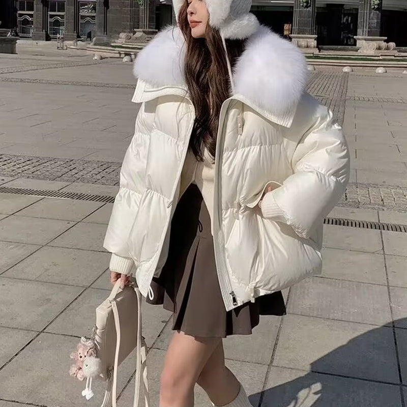 Faux Fur Collar Puffer Jacket