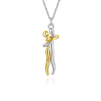 Elegant Hug Pendant Choker Necklace for Couples - Unisex Jewelry Gift for Him and Her