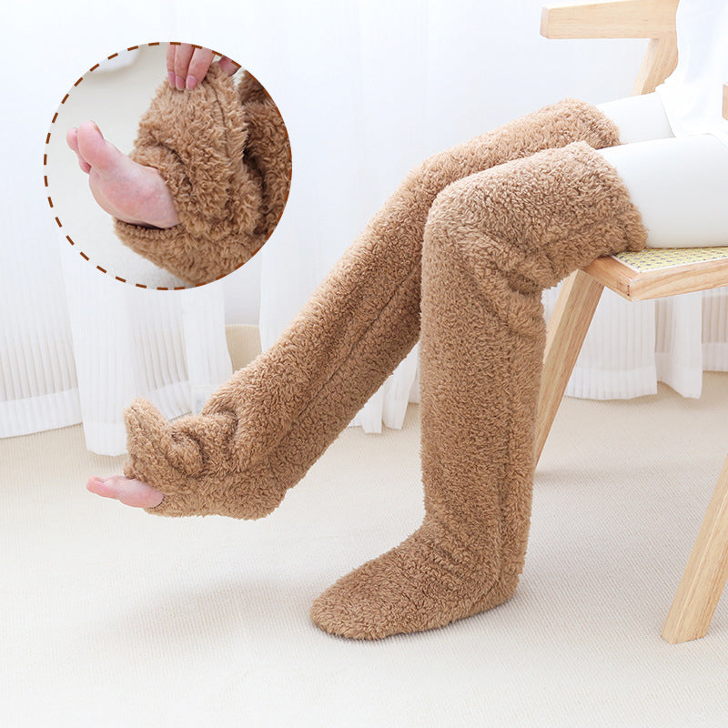 Fuzzy Over-the-Knee Lounge Socks