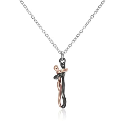 Elegant Hug Pendant Choker Necklace for Couples - Unisex Jewelry Gift for Him and Her