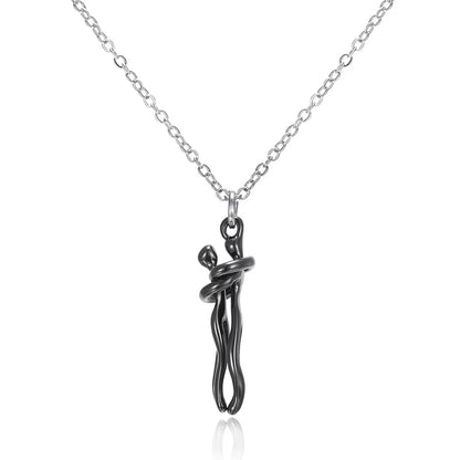 Elegant Hug Pendant Choker Necklace for Couples - Unisex Jewelry Gift for Him and Her