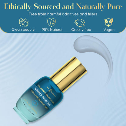 Hyaluronic Acid and Collagen Anti-Aging Serum - Intensive Hydration, Skin Plumping and Smoothing - Dermatologist Approved, Clean Beauty, Korean Skincare - 1.69 FL.OZ.