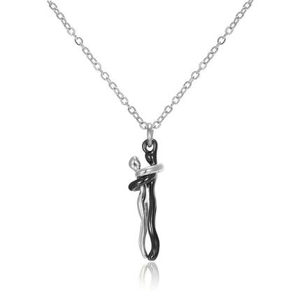 Elegant Hug Pendant Choker Necklace for Couples - Unisex Jewelry Gift for Him and Her