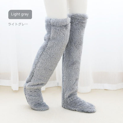 Fuzzy Over-the-Knee Lounge Socks