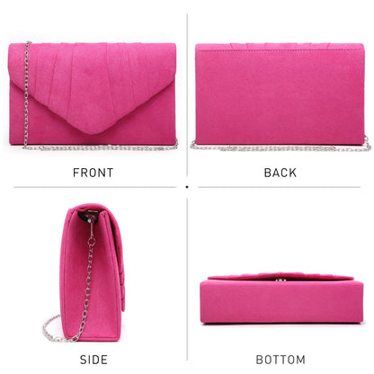 Women's Pleated Evening Clutch Handbag for Weddings and Special Occasions