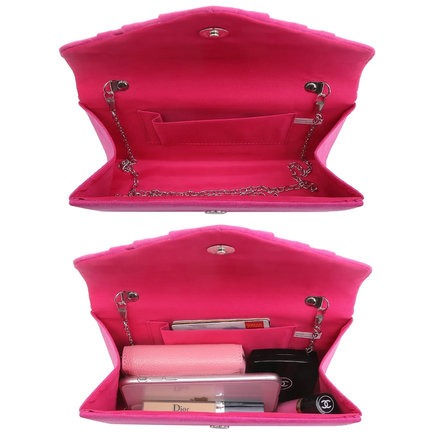 Women's Pleated Evening Clutch Handbag for Weddings and Special Occasions