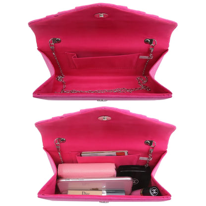 Women's Pleated Evening Clutch Handbag for Weddings and Special Occasions
