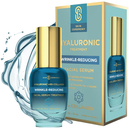 Hyaluronic Acid and Collagen Anti-Aging Serum - Intensive Hydration, Skin Plumping and Smoothing - Dermatologist Approved, Clean Beauty, Korean Skincare - 1.69 FL.OZ.