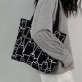 Cute Cat Canvas Tote Bag for Women - Stylish Japanese Design with Zipper, Perfect for Shopping and Everyday Use