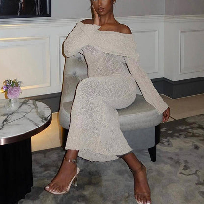 One-Shoulder Knit Maxi Dress