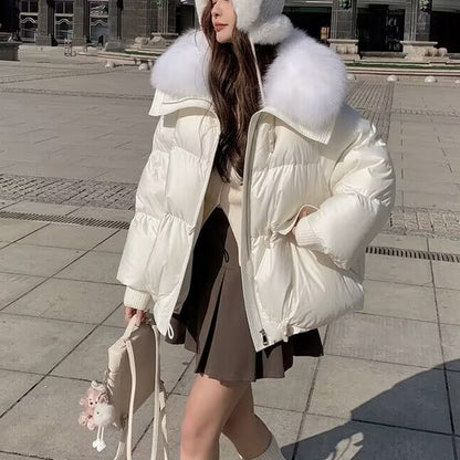 Faux Fur Collar Puffer Jacket