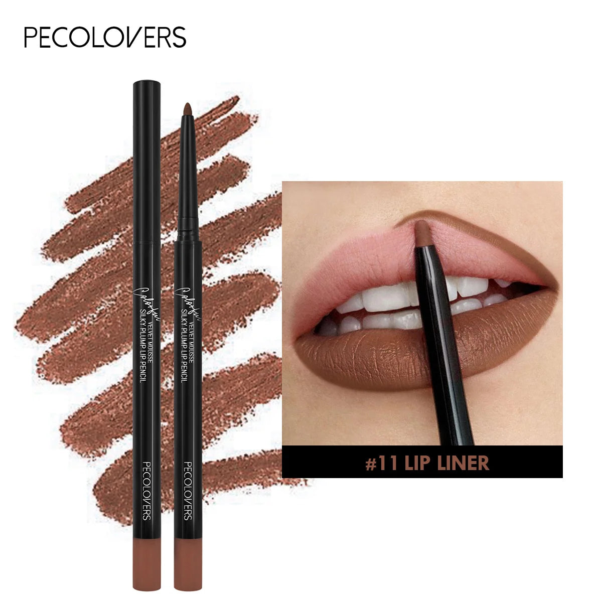 Waterproof Matte Lip Liner Pencil - Red Contour Tint Lipstick, Long-Lasting, Non-Stick, Moisturizing Lip Makeup Available in 12 Shades