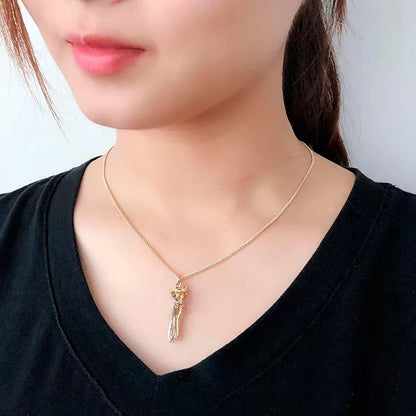 Elegant Hug Pendant Choker Necklace for Couples - Unisex Jewelry Gift for Him and Her