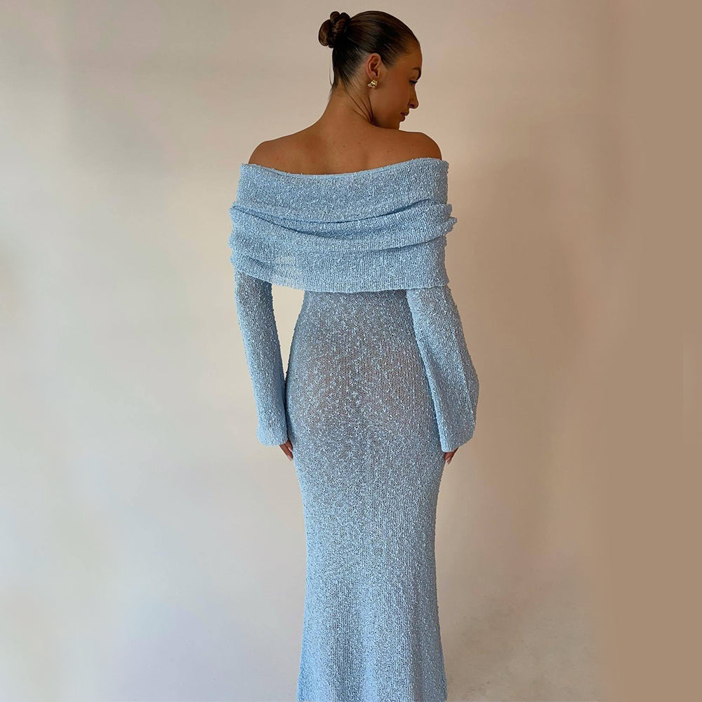 One-Shoulder Knit Maxi Dress