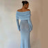 One-Shoulder Knit Maxi Dress