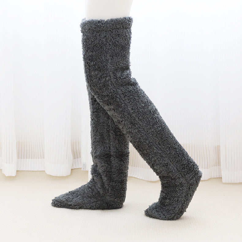 Fuzzy Over-the-Knee Lounge Socks
