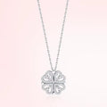 Heart-Shaped Four Leaf Clover Pendant Necklace - Zircon Clavicle Chain Jewelry for Women, Perfect Gift!