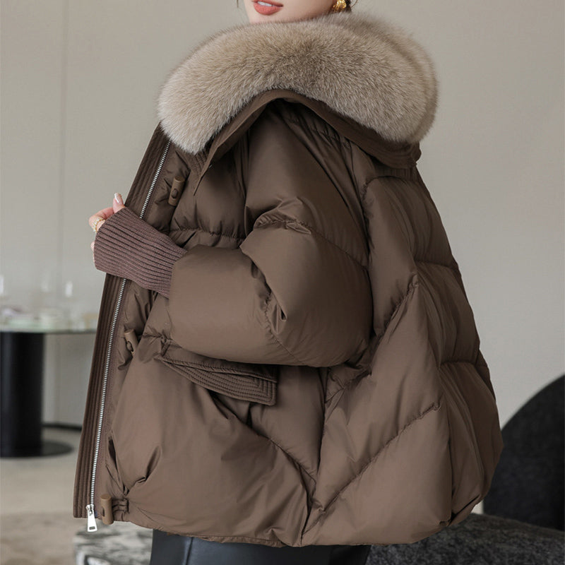 Faux Fur Collar Puffer Jacket