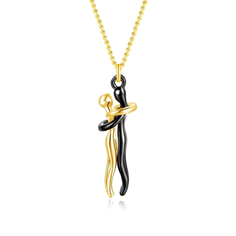 Elegant Hug Pendant Choker Necklace for Couples - Unisex Jewelry Gift for Him and Her