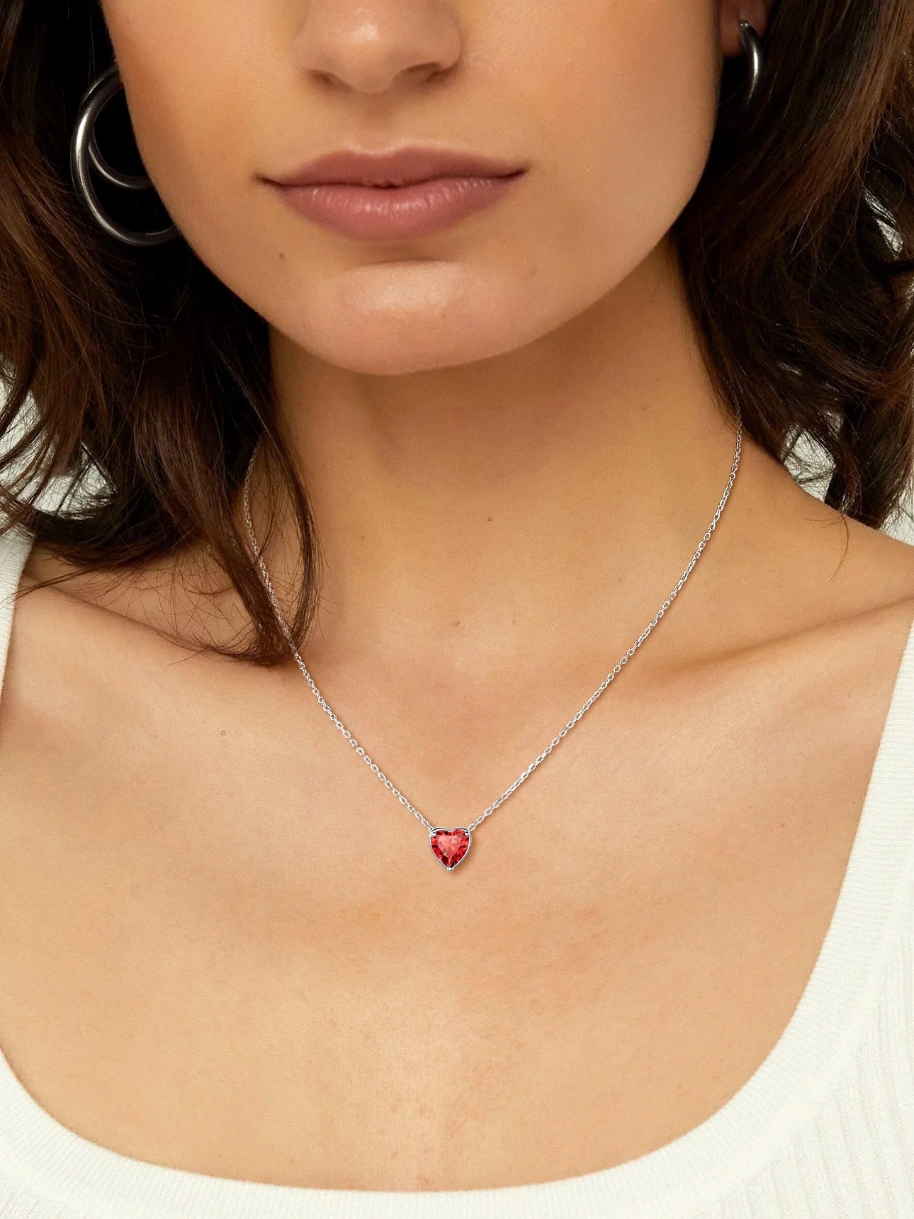 925 Sterling Silver Birthstone Heart Necklace - Perfect Valentine's Day Gift for Her